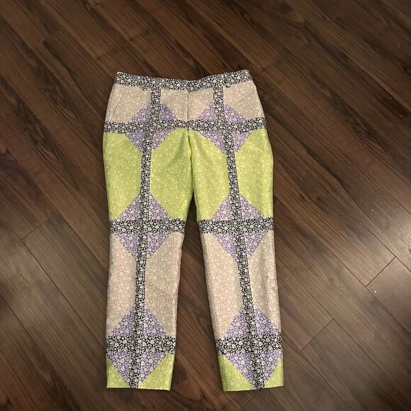 J Crew silk wool floral blend pants 8 - Picture 2 of 10